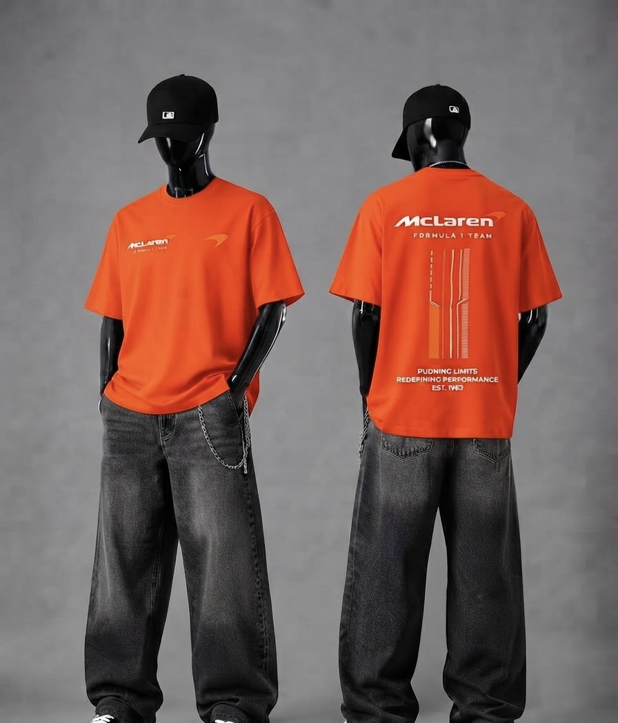 Unisex Premium Papaya Orange Speed Legend Graphic Oversized T-Shirt 2