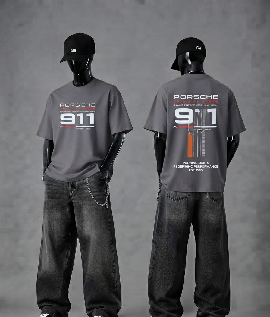 Unisex Premium Dark Grey Speed Legend Graphic Oversized T-Shirt 2