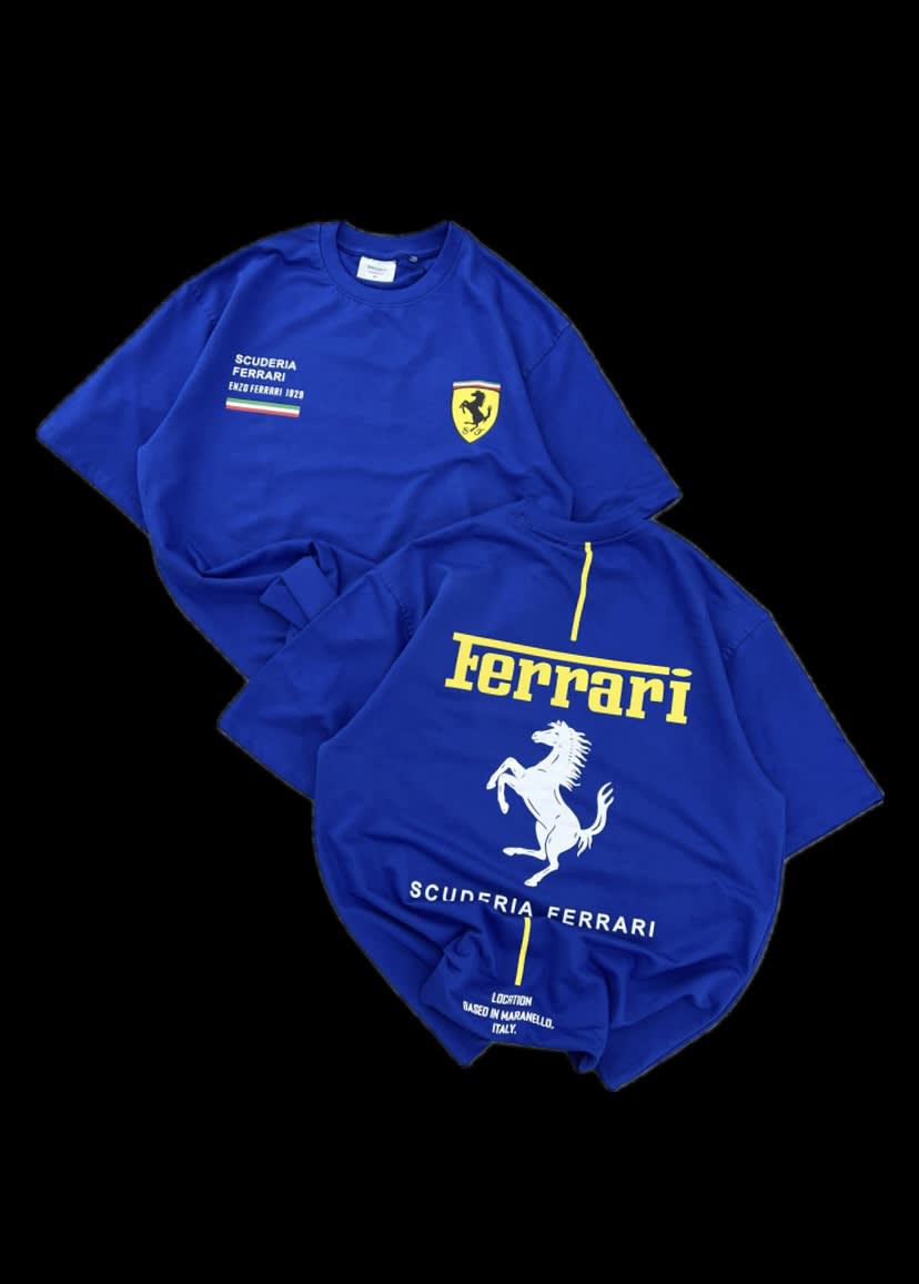 Unisex Premium Royal Blue Prancing Horse Graphic Oversized T-Shirt 1