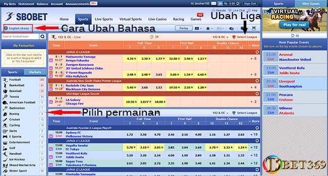 tampilan ganti bahasa