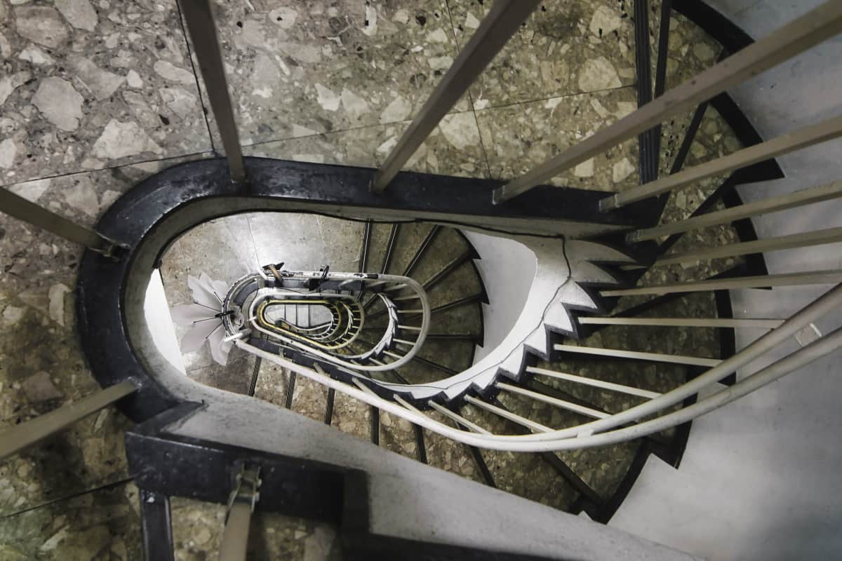 Retro spiral staircase in Ginza, Japan