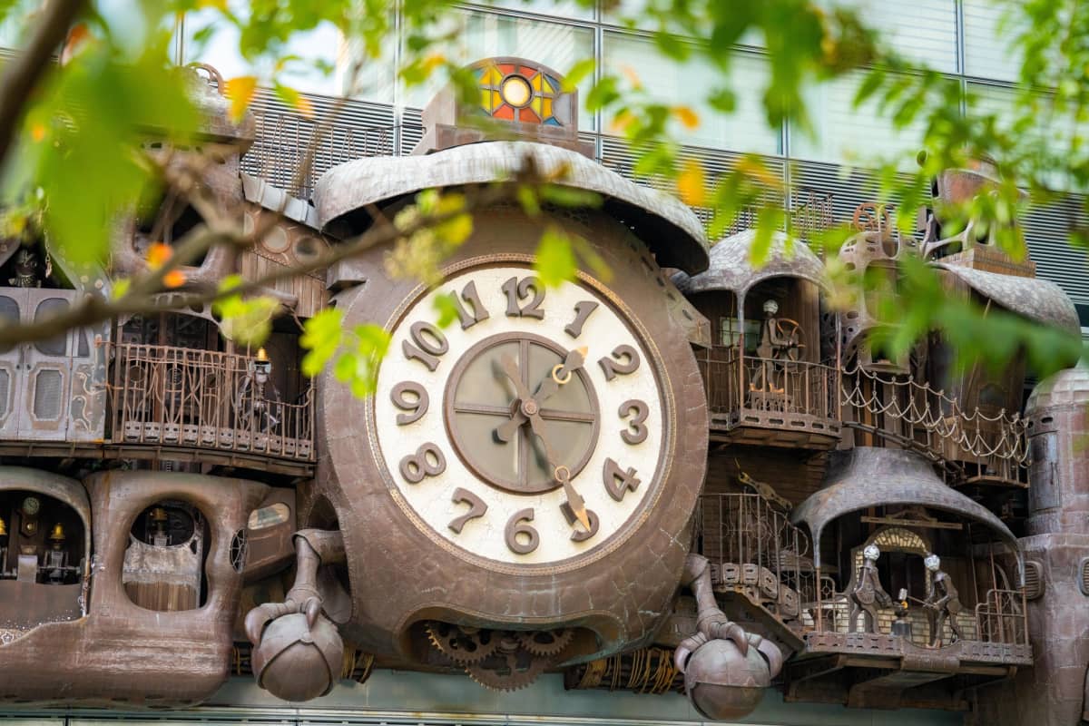 Ghibli inspired gigantic clock by Hayao Miyazaki in Tokyo