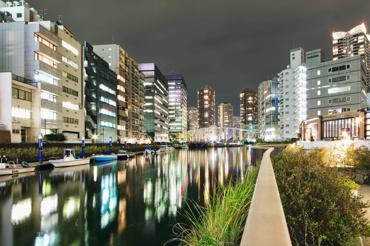Takahashi bridge in Tokyo offers photogenic night cityscapes
