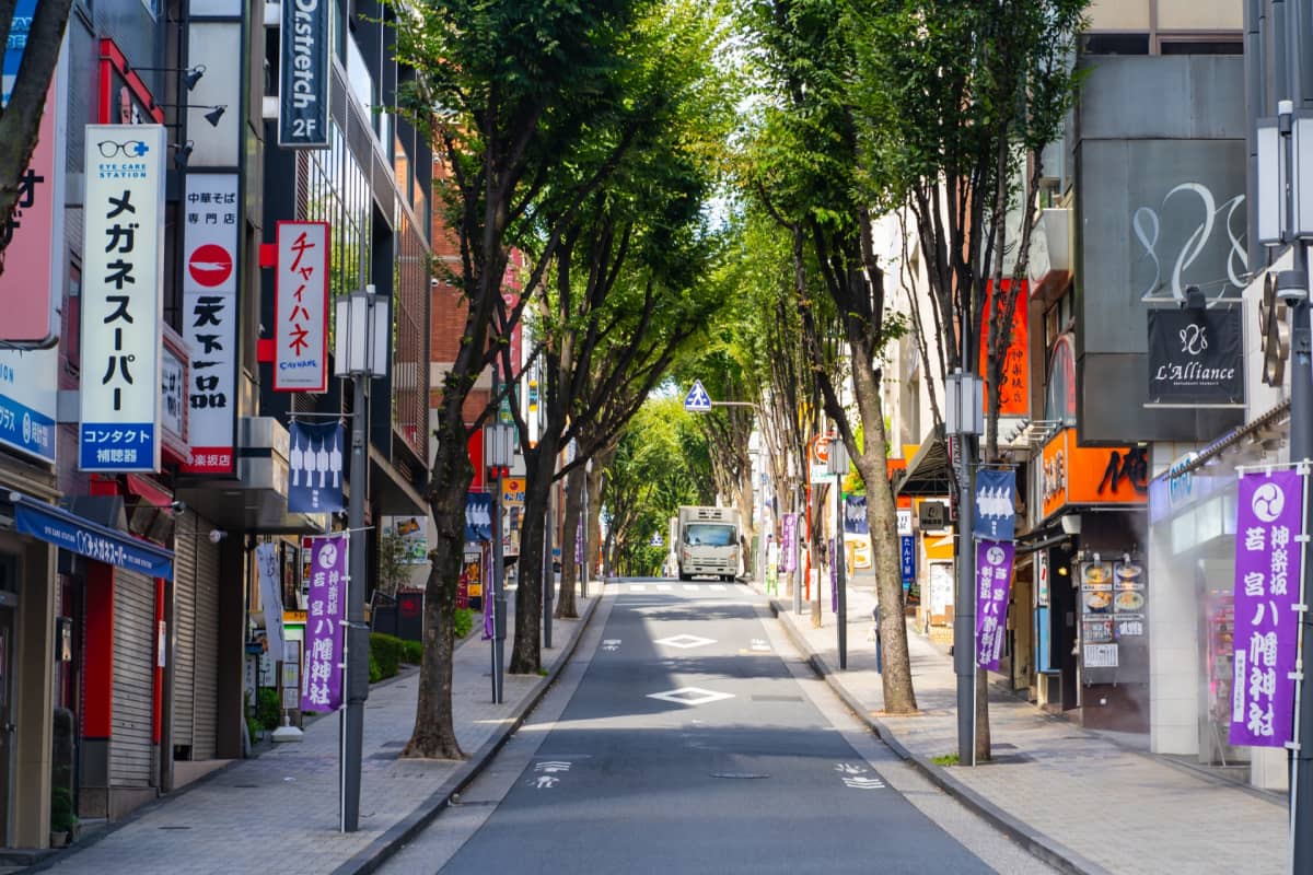 Kagurazaka street in tokyo japan