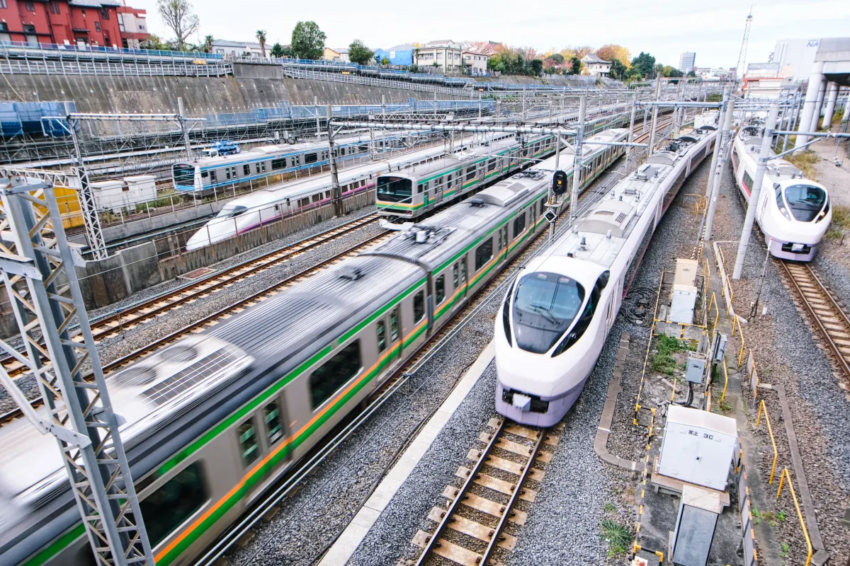 Nippori station offers great view point for train lovers in Tokyo, Japan