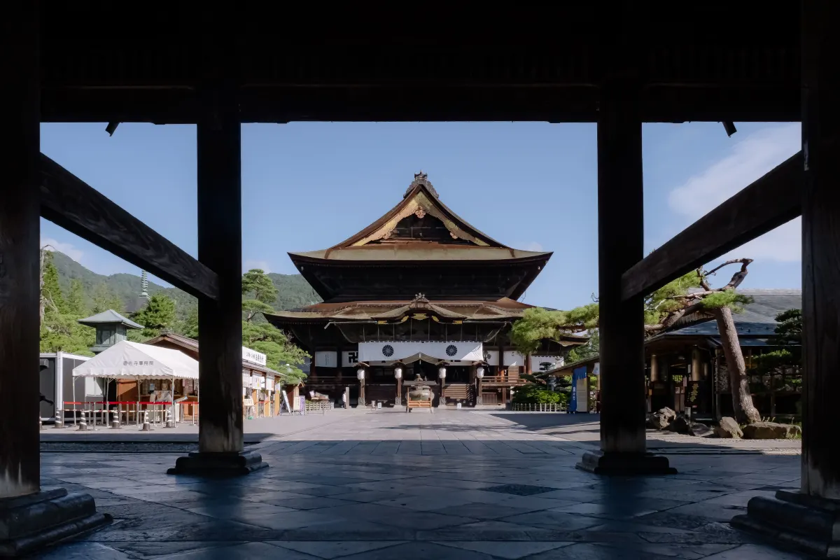 Massive temple called Zenkoji in Nagano, Japan