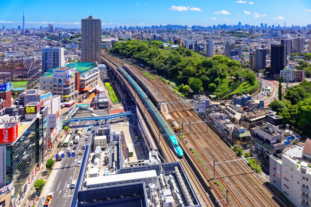 Hokutopia observation deck - Tokyo Shinkansen bullet train viewing spot