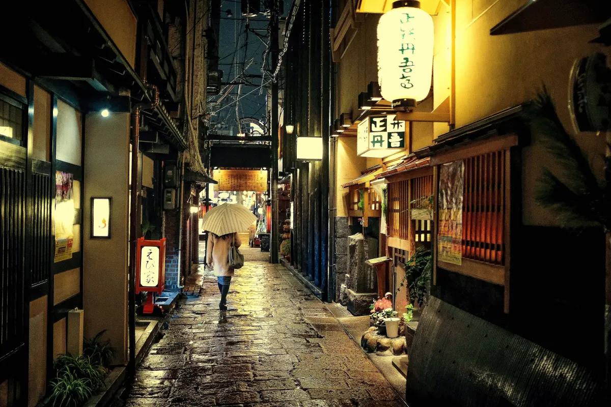 Hozenji Yokocho Alley - lanternlit alley Osaka near Hozenji Temple