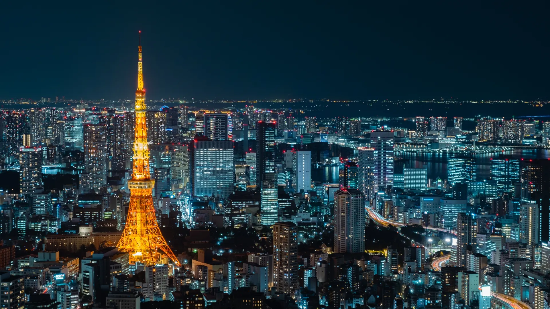 tokyo tower and cityscape of tokyo in kanto region of japan
