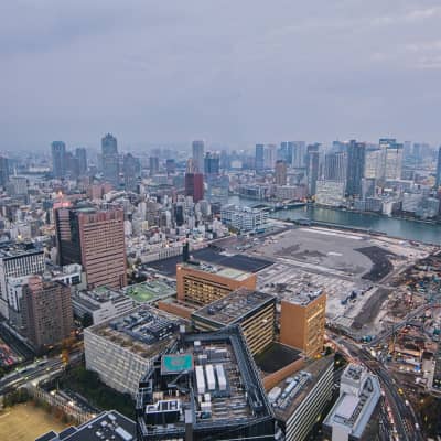 Cityscape view point from Caretta Shiodome Sky View Observatory