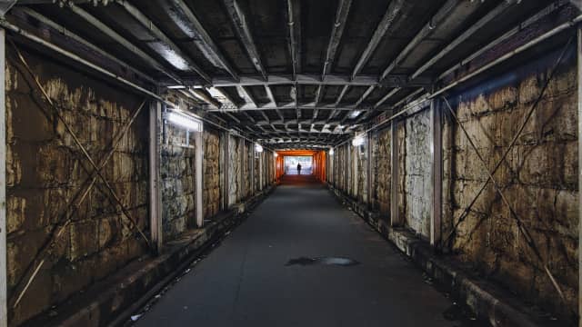 Dimly lit tunnel in Tokyo - a local photo spot