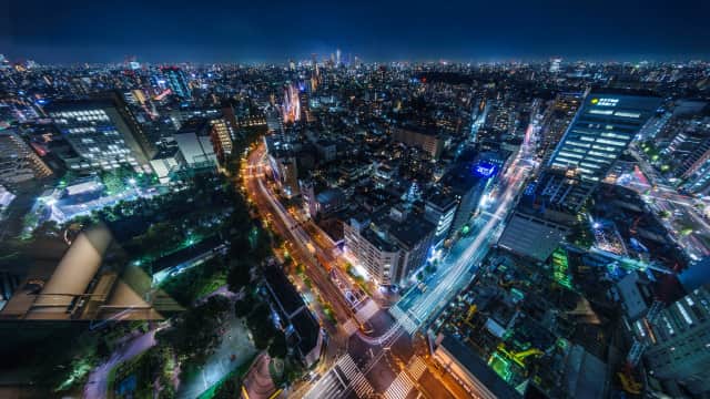 Night cityscape from Bunkyo Civic Center Observation Lounge