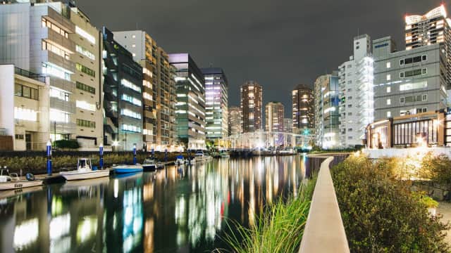 Takahashi bridge in Tokyo offers photogenic night cityscapes