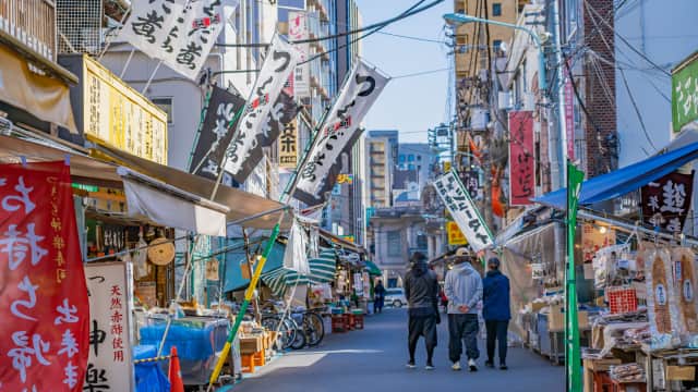 Tsukiji fish market, the Tokyo seafood market