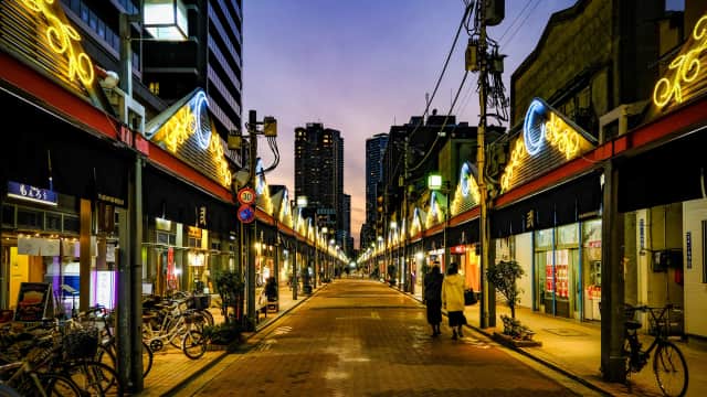Comfort food alley in Tokyo, Tsukishima Monja street