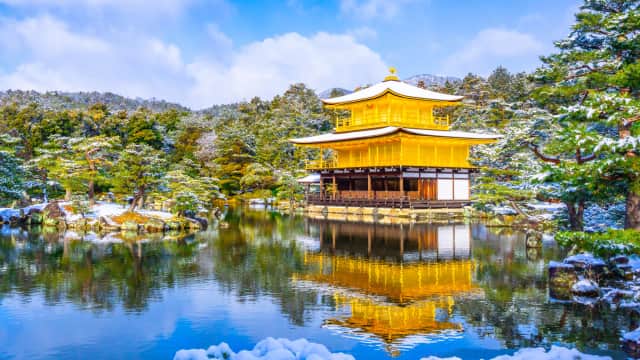 UNESCO World Heritage temple featuring golden architecture and serene natural surroundings