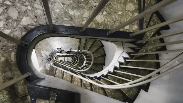 Retro spiral staircase in Ginza, Japan