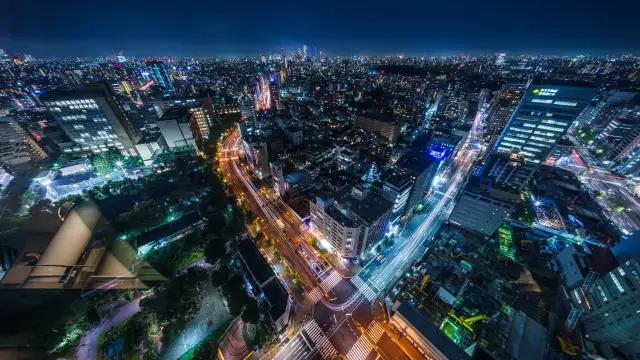 Night cityscape from Bunkyo Civic Center Observation Lounge