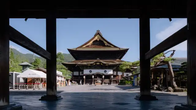 Massive temple called Zenkoji in Nagano, Japan