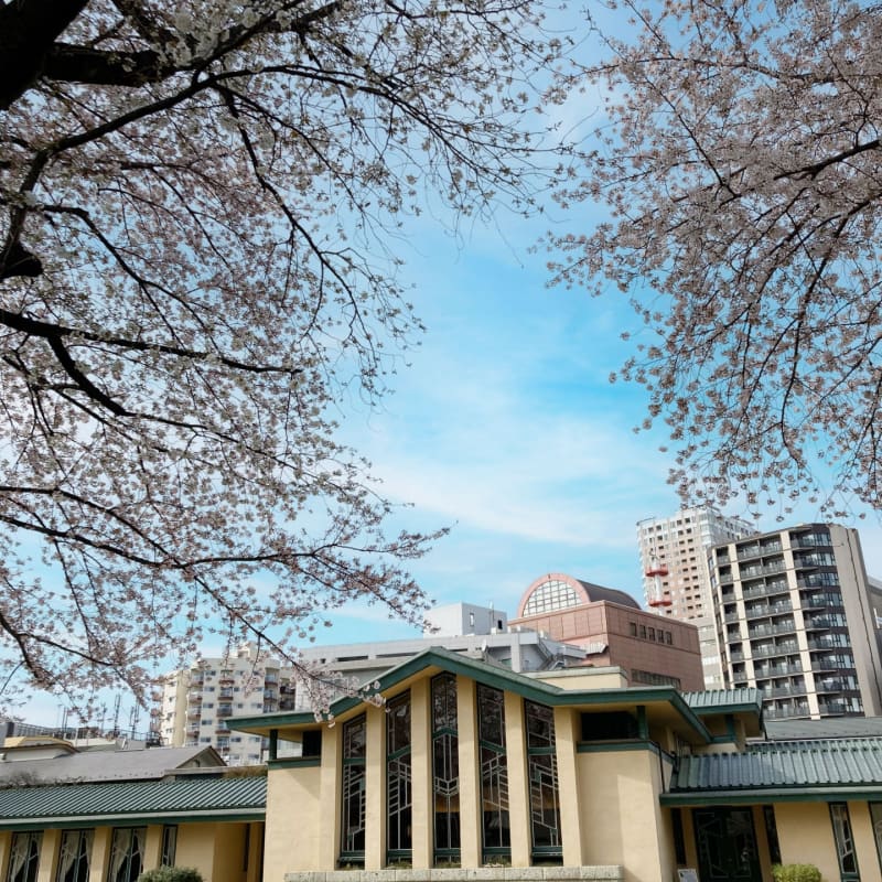 Frank Lloyd Wright-designed Jiyu Gakuen Myonichikan with distinctive geometric architecture in Tokyo.