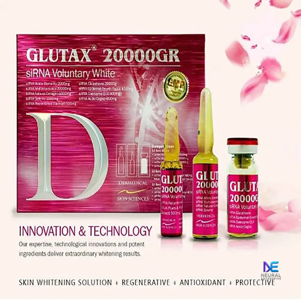 glutax glutathione injection brand Buy 20000GR siRNA India | Professional Skin Whitening B12 for injection hi-res Dr Ohhirras DERMAFIRM:(BUY 3+2 FREE) DERMAFIRM GLUTATHIONE MIST AMPOULE