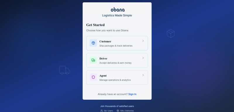 Obana web interface