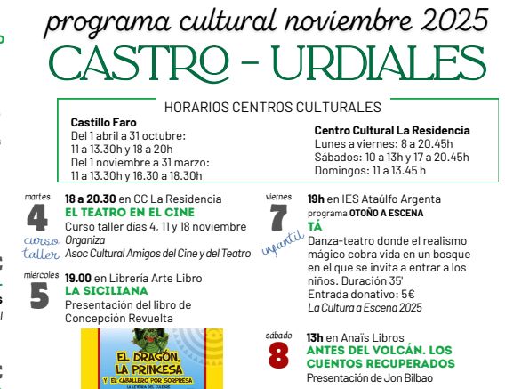 Castro cultural en Noviembre