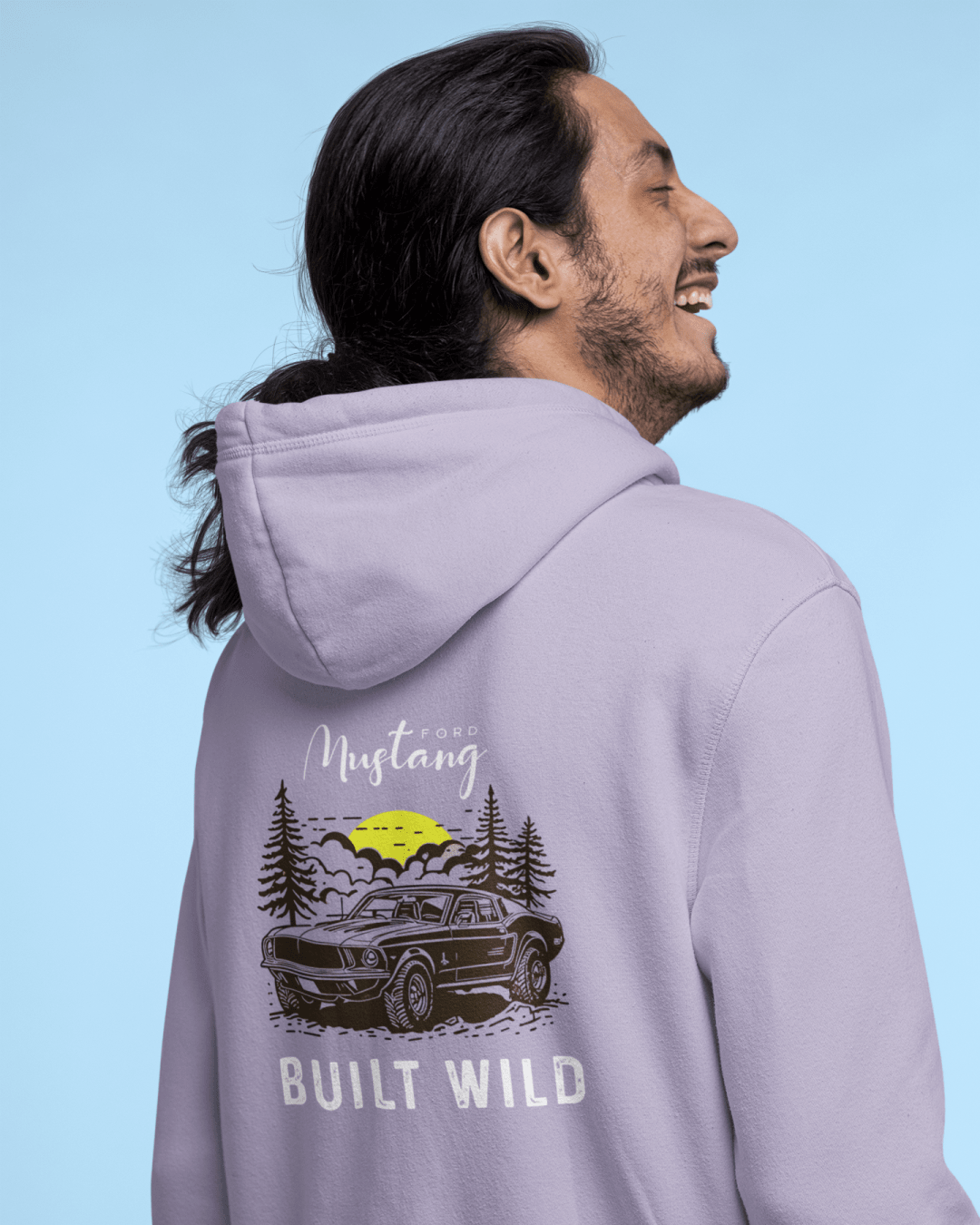 Unisex Lavender Wild Mustang Hoodie Graphic Printed Oversized T-shirt