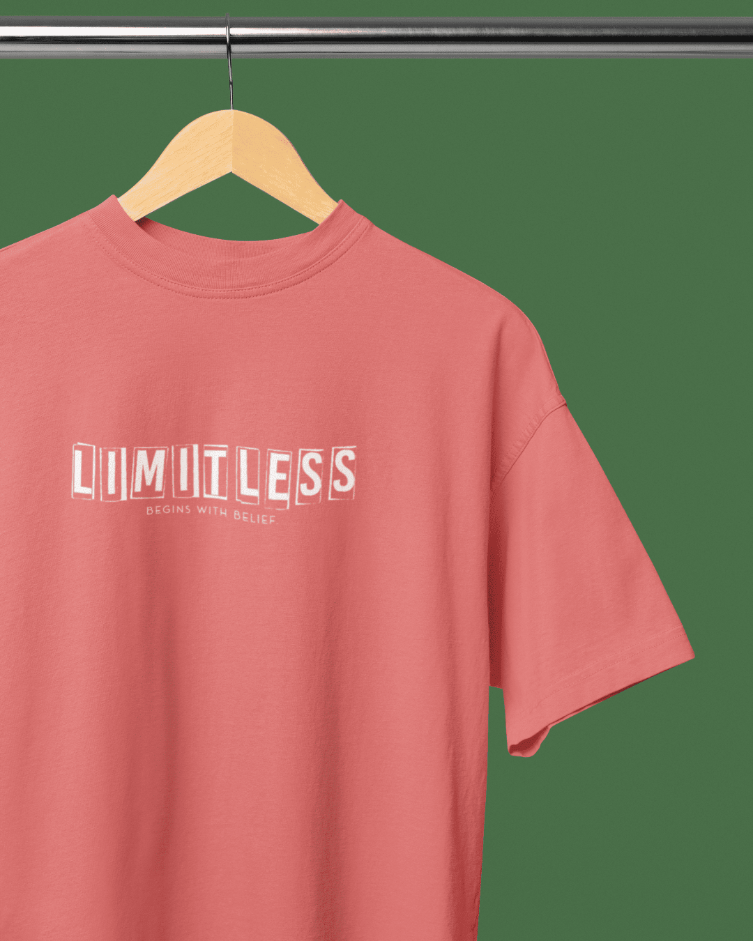Unisex Coral "LIMITLESS " Oversized T-Shirt
