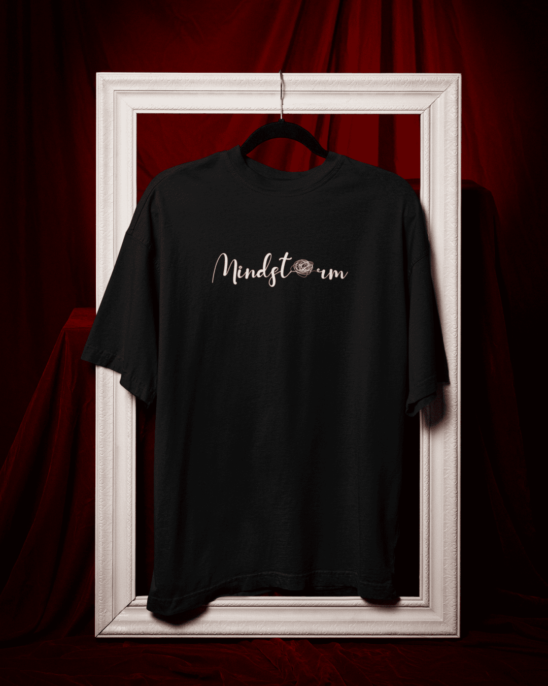 Unisex Black "Mindstorm" Oversized Black T-Shirt