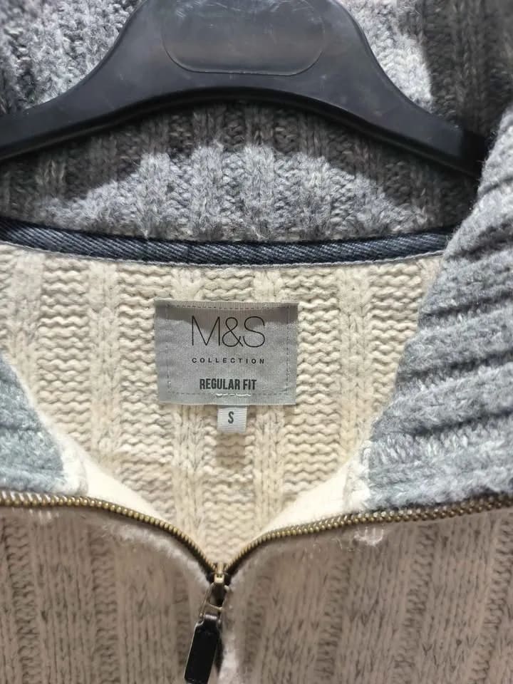 M&S regular Half Zip Rib Knit (S/M) - image 2