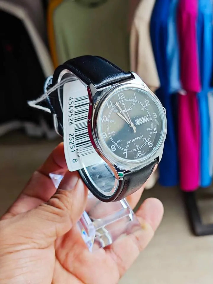 Montre Homme Casio MTP-V006L-1B Originale - Cadran Noir & Bracelet Cuir