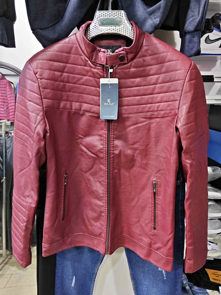 Title: Veste En Similicuir Skaï FLSZ - Bordeaux / Rouge Foncé (Taille M)