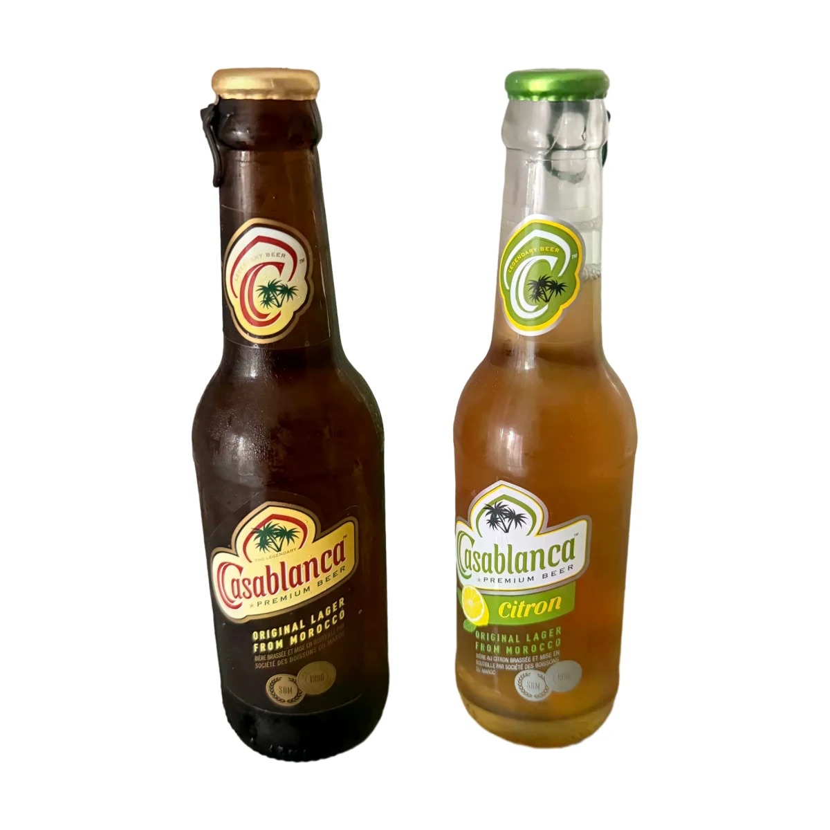 Lot de 2 Bières Casablanca Original Lager Citron Premium Beer