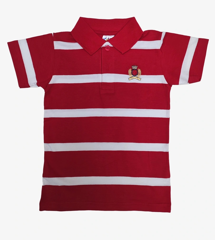 polo manga corta listado rojo