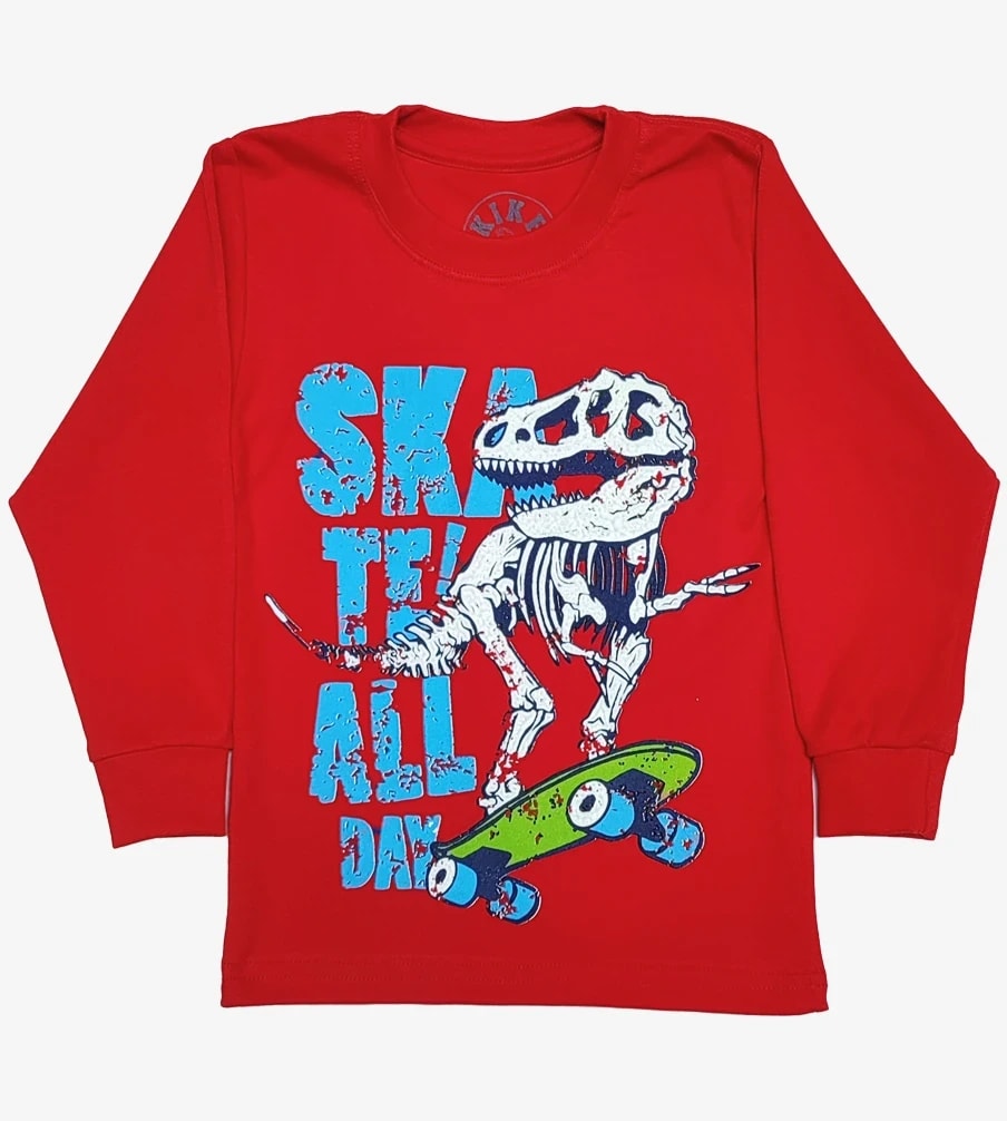 polo manga larga rojo dino skate