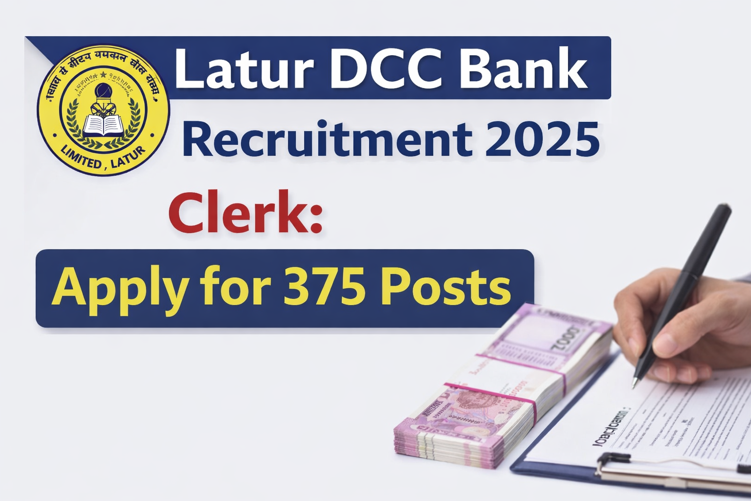 Latur DCC Bank Recruitment 2025 for 375 Clerk Posts