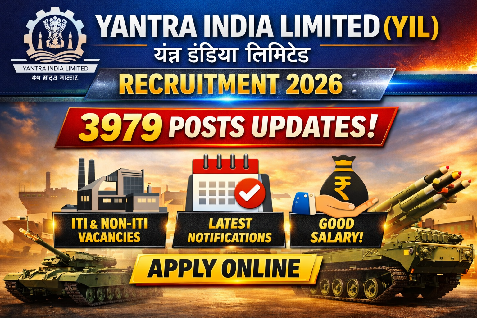 Yantra India Limited Recruitment 2026 for 3979 Post