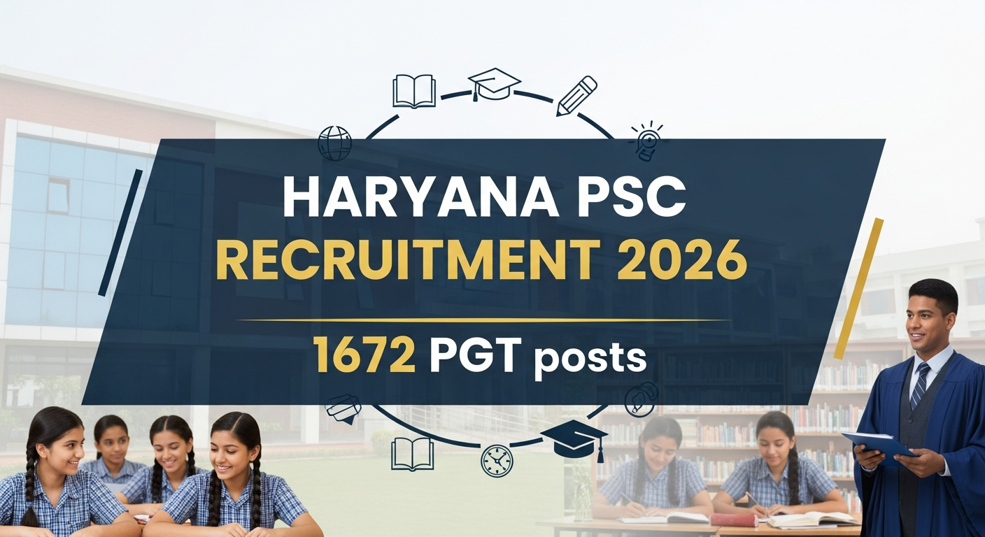 Haryana PSC Recruitment 2026 for 1672 PGT Vacancies