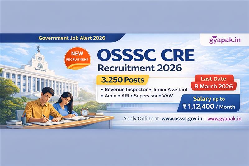 OSSSC CRE Recruitment 2026: Apply for 3,250 Posts