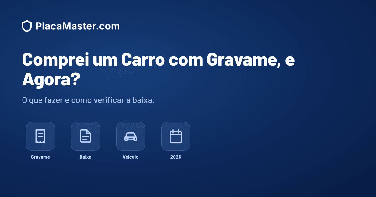 Comprei um Carro com Gravame, e Agora? (Guia 2026)
