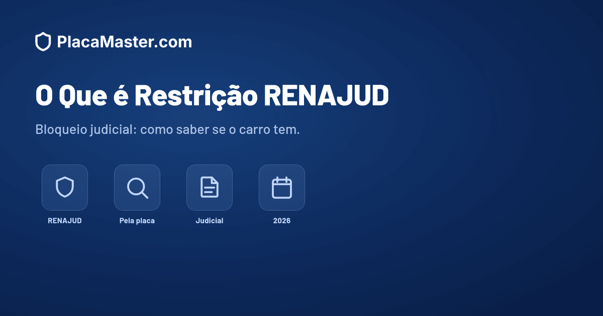 O Que é Restrição RENAJUD e Como Saber se o Carro Tem