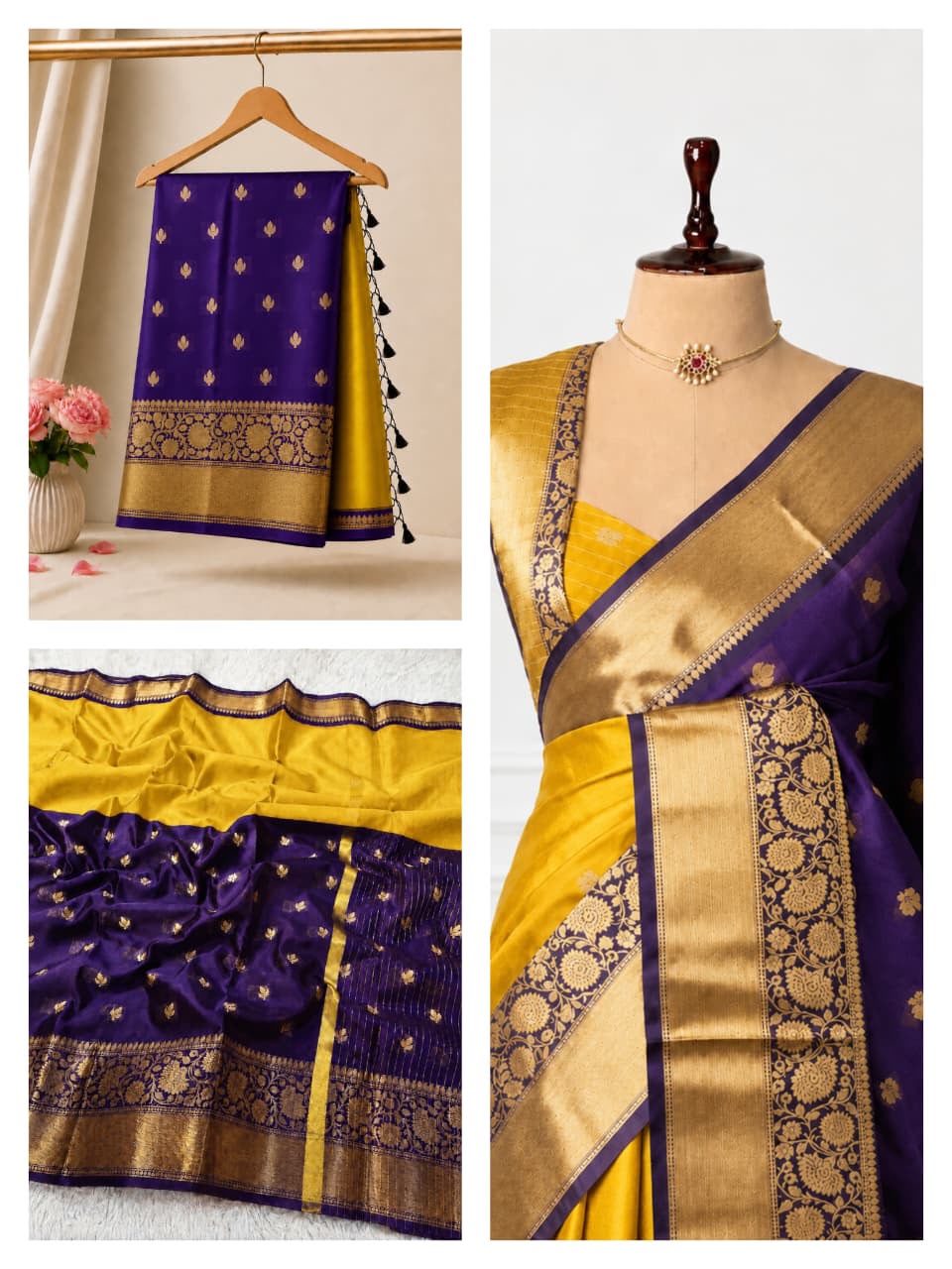 Half and Half Semi Katan Soft Silk Saree