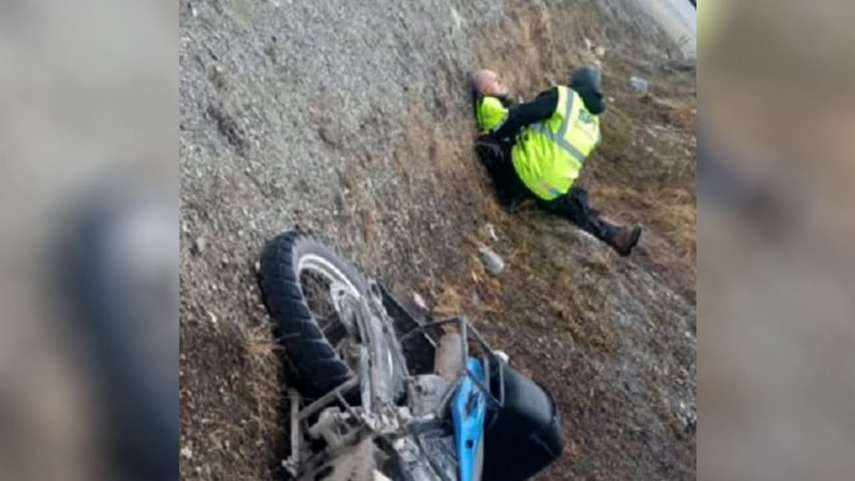 Motociclista resultó lesionado tras caer de su unidad