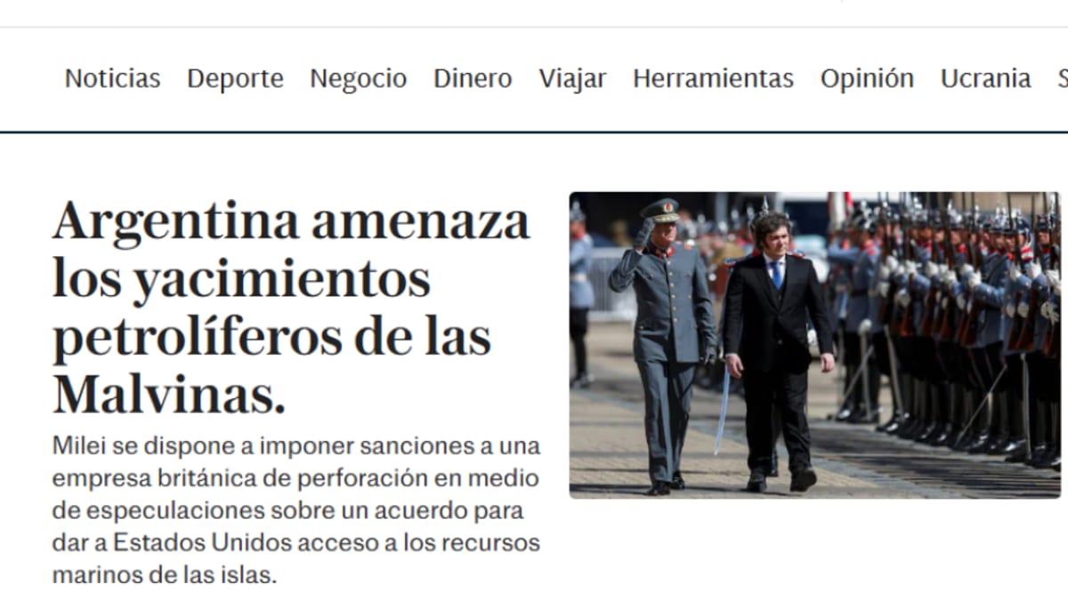 Malvinas: tras el anuncio de Milei, en Reino Unido hablan de una “amenaza” argentina sobre los yacimientos petroleros