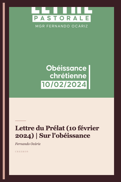 Lettre du Prélat (10 février 2024) | Sur l'obéissance