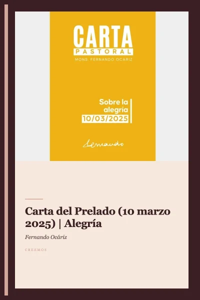 Carta del Prelado (10 marzo 2025) | Alegría