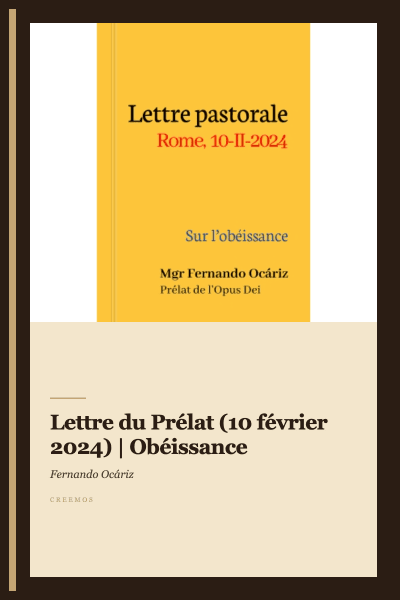 Lettre du Prélat (10 février 2024) | Obéissance