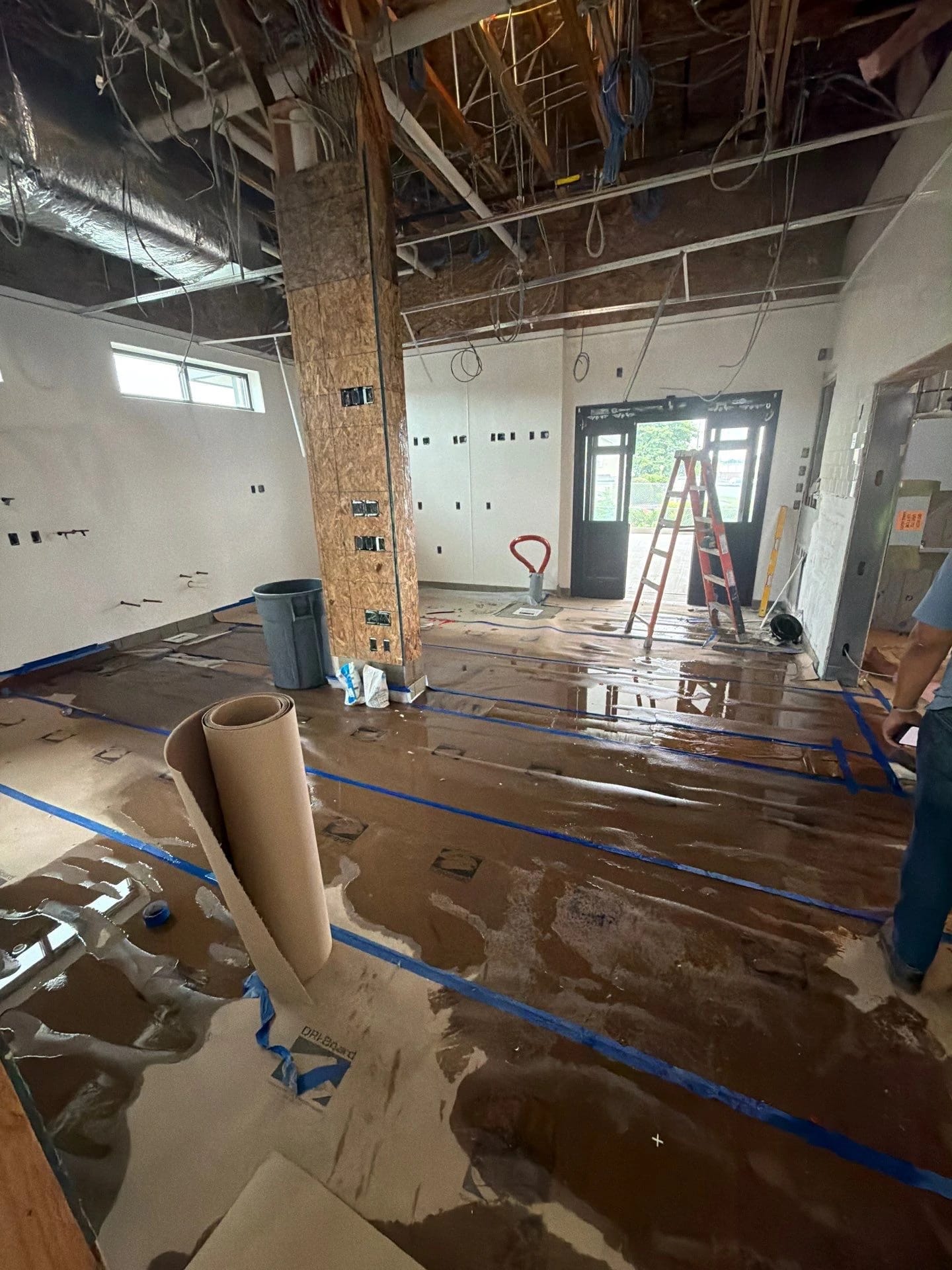 Interior wood framing and partitions at Chick-fil-A Kingston