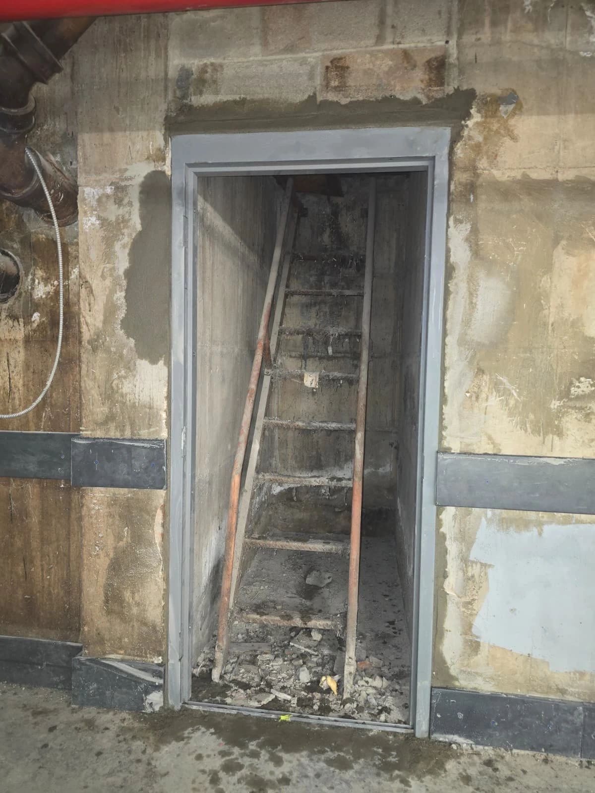 Masonry opening during repair work at Lidl Staten Island